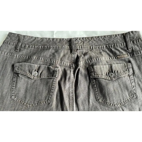 Bandolino Blu Brown Striped Cuffed Capri Pants Women Size 20W Button Pockets - Picture 5 of 10